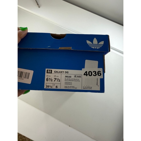 Adidas Galaxy OG Blue Silver Running Sneakers GZ2357 Mens 6.5 Womens 7.5 NWB - Picture 6 of 9